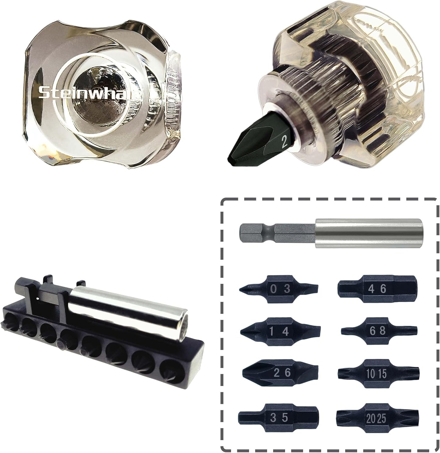 10in1 Short Stubby Mini Screwdriver for tight spots