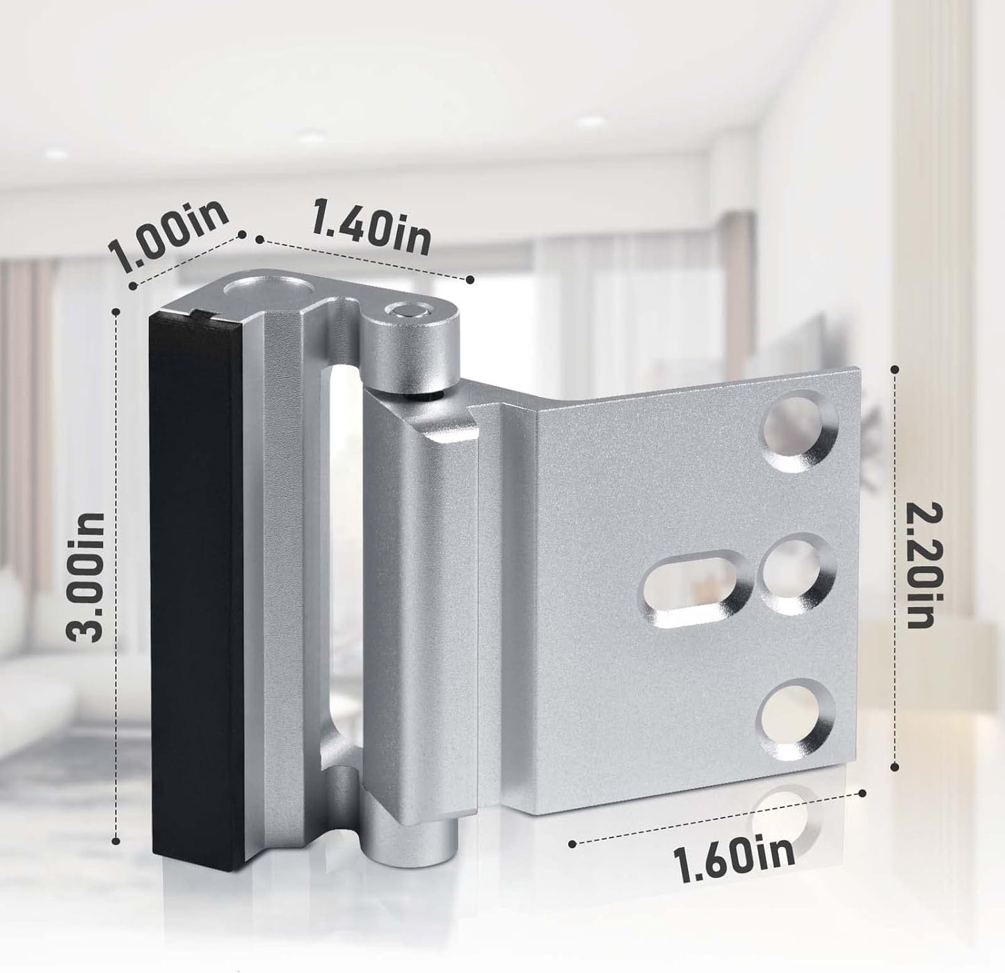 Home Security Door Reinforcement Lock, Silver