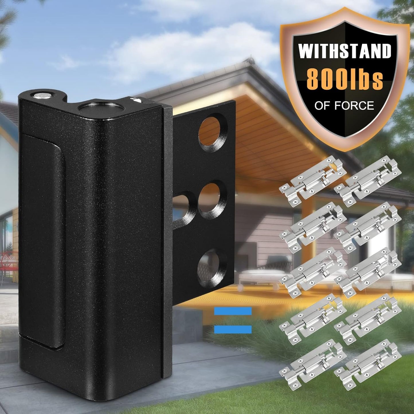 Home Security Door Reinforcement Lock, Black