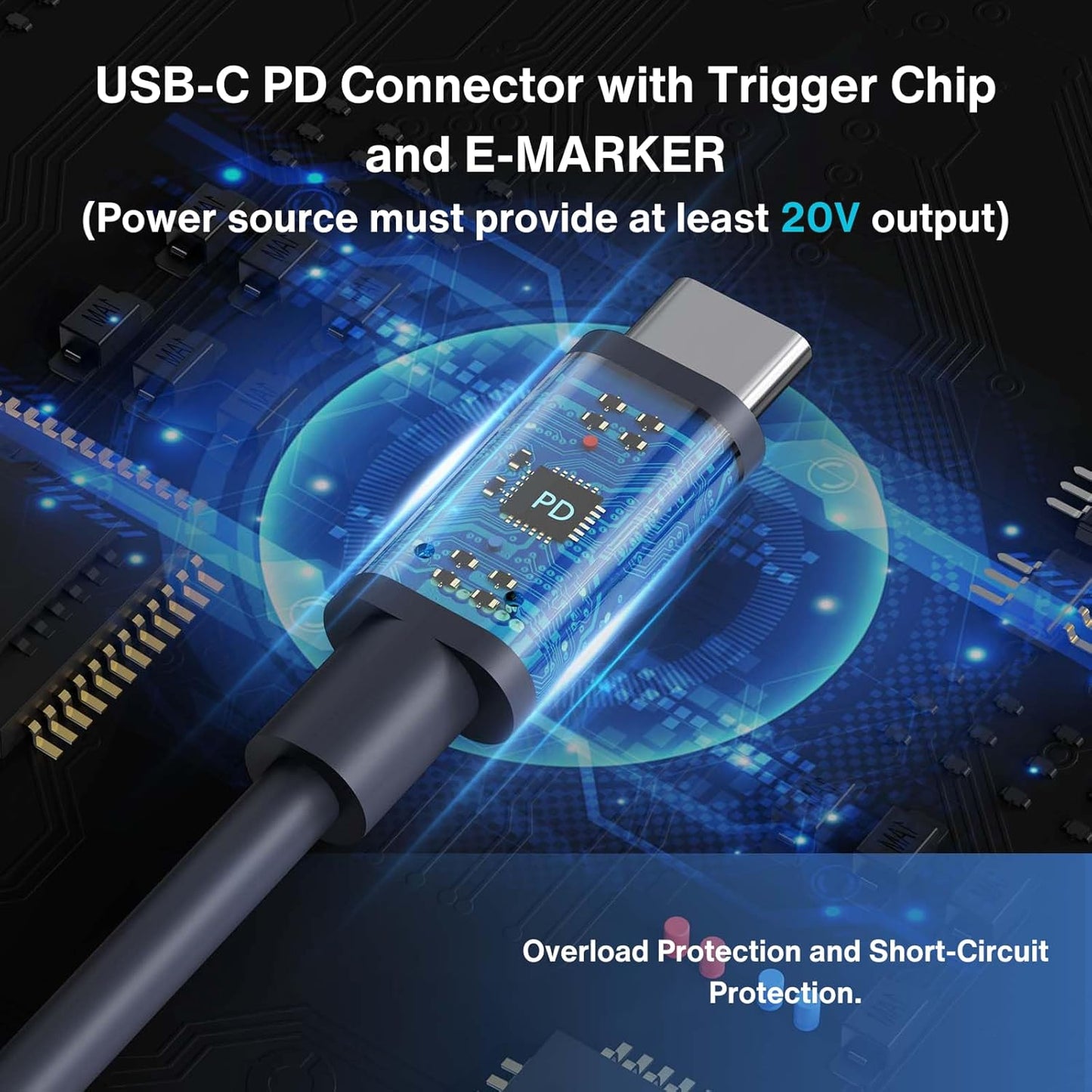 DC to USB-C Power Cable with LED for Starlink Mini