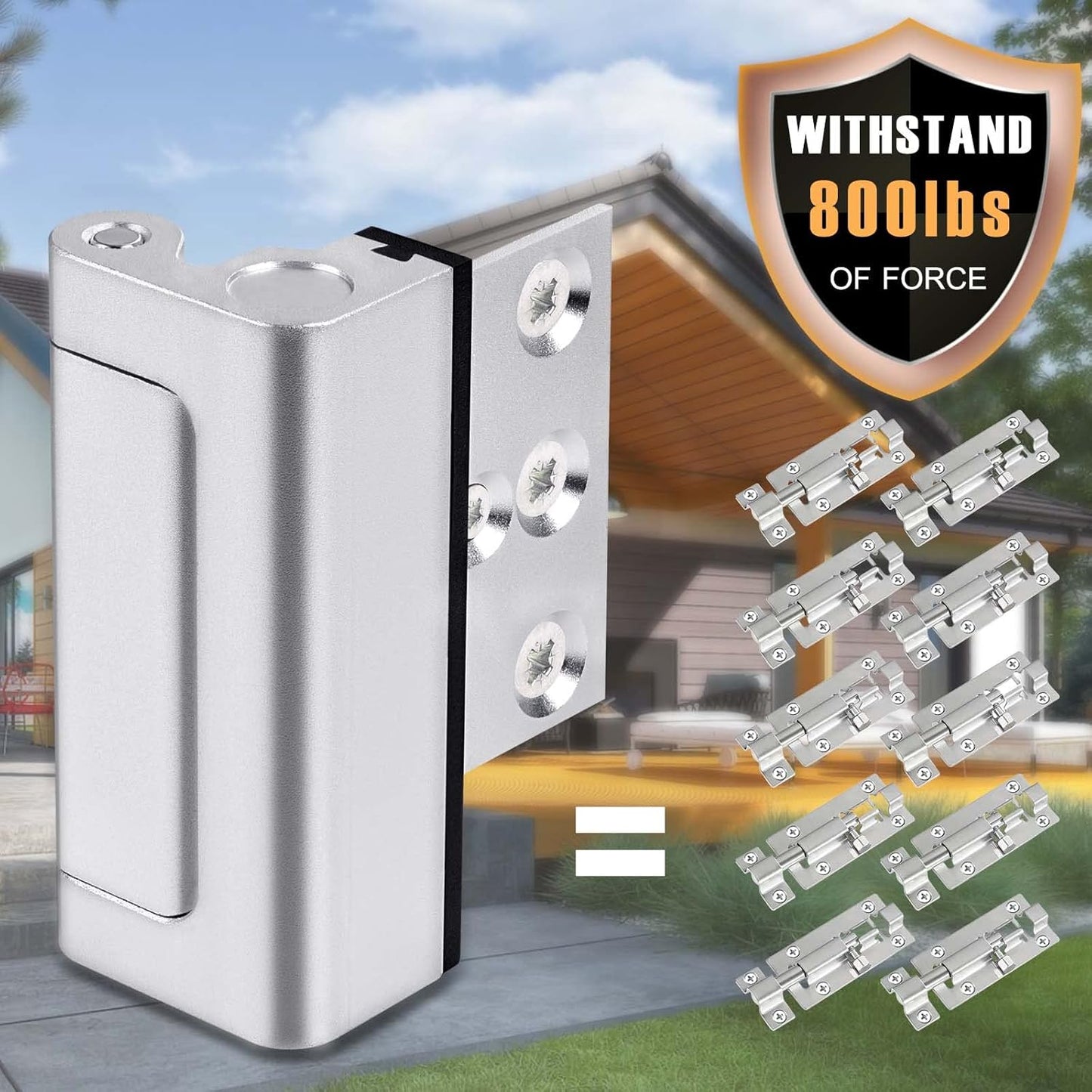 Home Security Door Reinforcement Lock, Silver