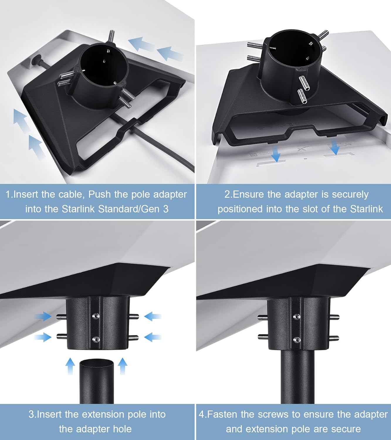 Pipe Adapter for Starlink Standard/Gen 3
