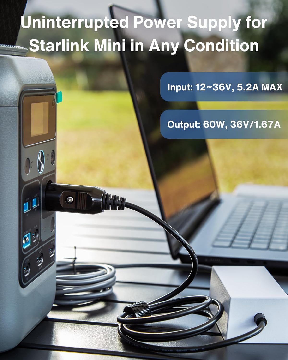 Car Charger to DC Female Adapter 60W Output for Starlink Mini