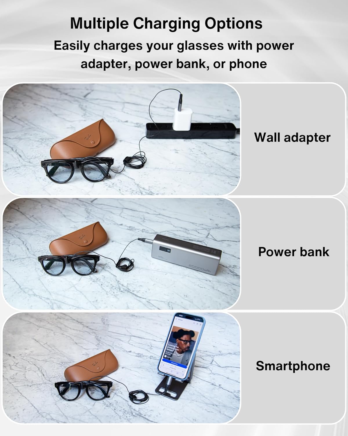 USB-C Charging Cable for RayBan Meta Glasses