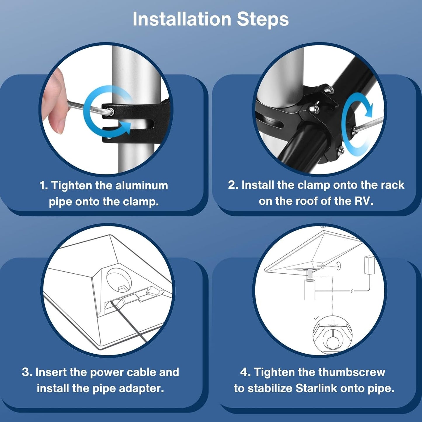 Adjustable RV Mounting Kit for Starlink Mini