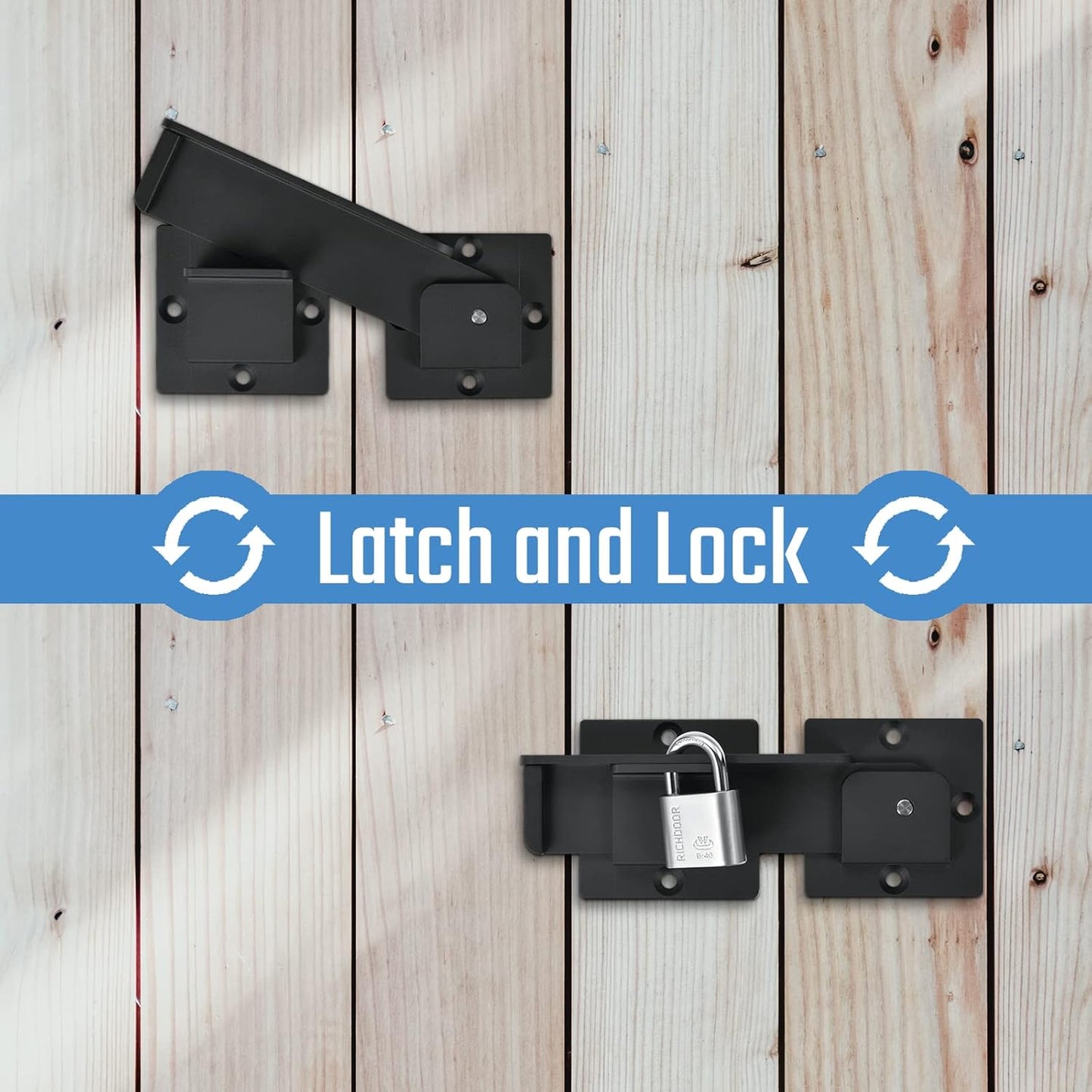 7.5" Flip Gate Latch Lock with Padlock Holes