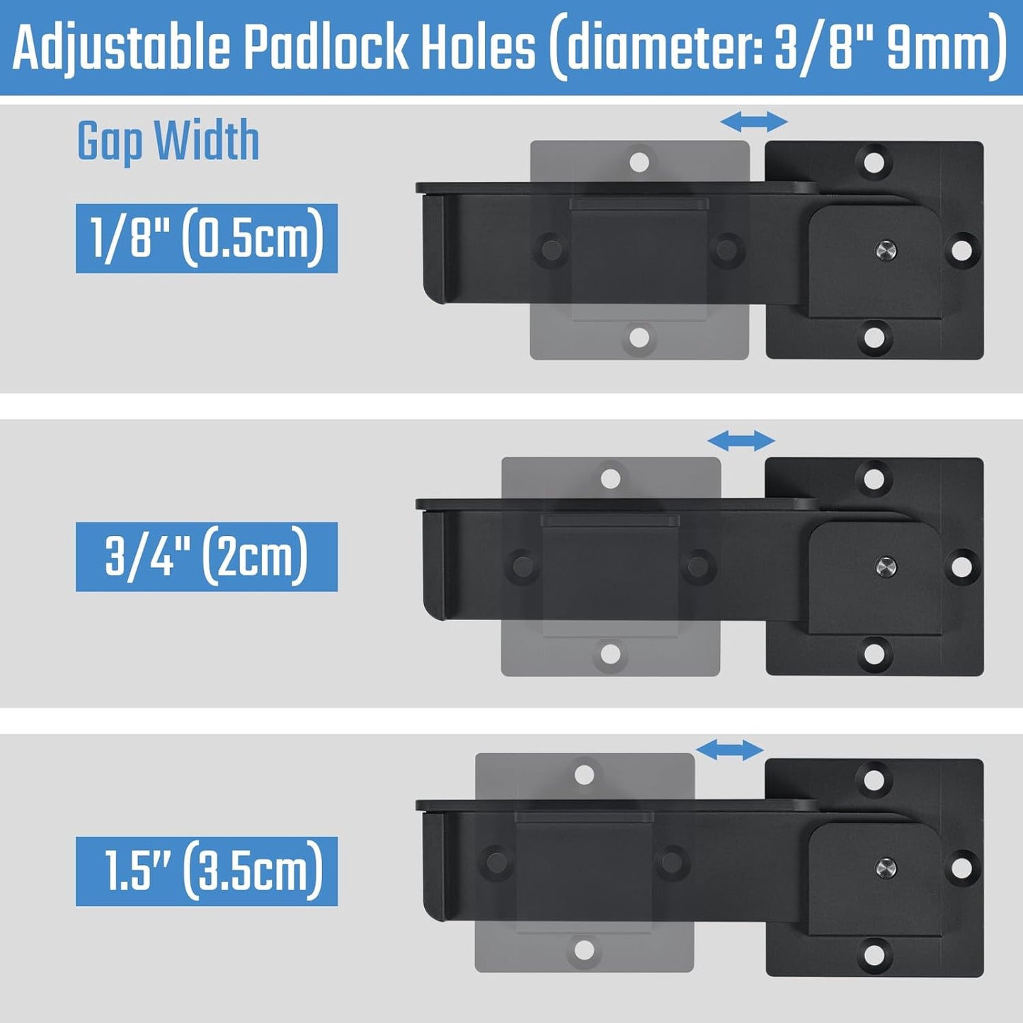 7.5" Flip Gate Latch Lock with Padlock Holes