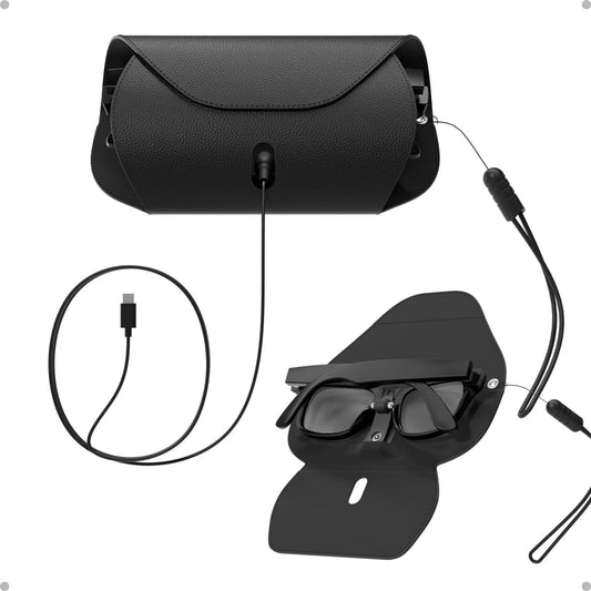 PU Hard Shell Travel Charging Case for Ray-Ban Meta 2