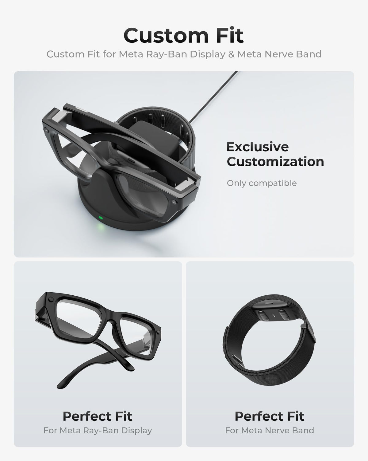 2-in-1 Charger for Ray-Ban Meta Display Glasses & Nerve Band