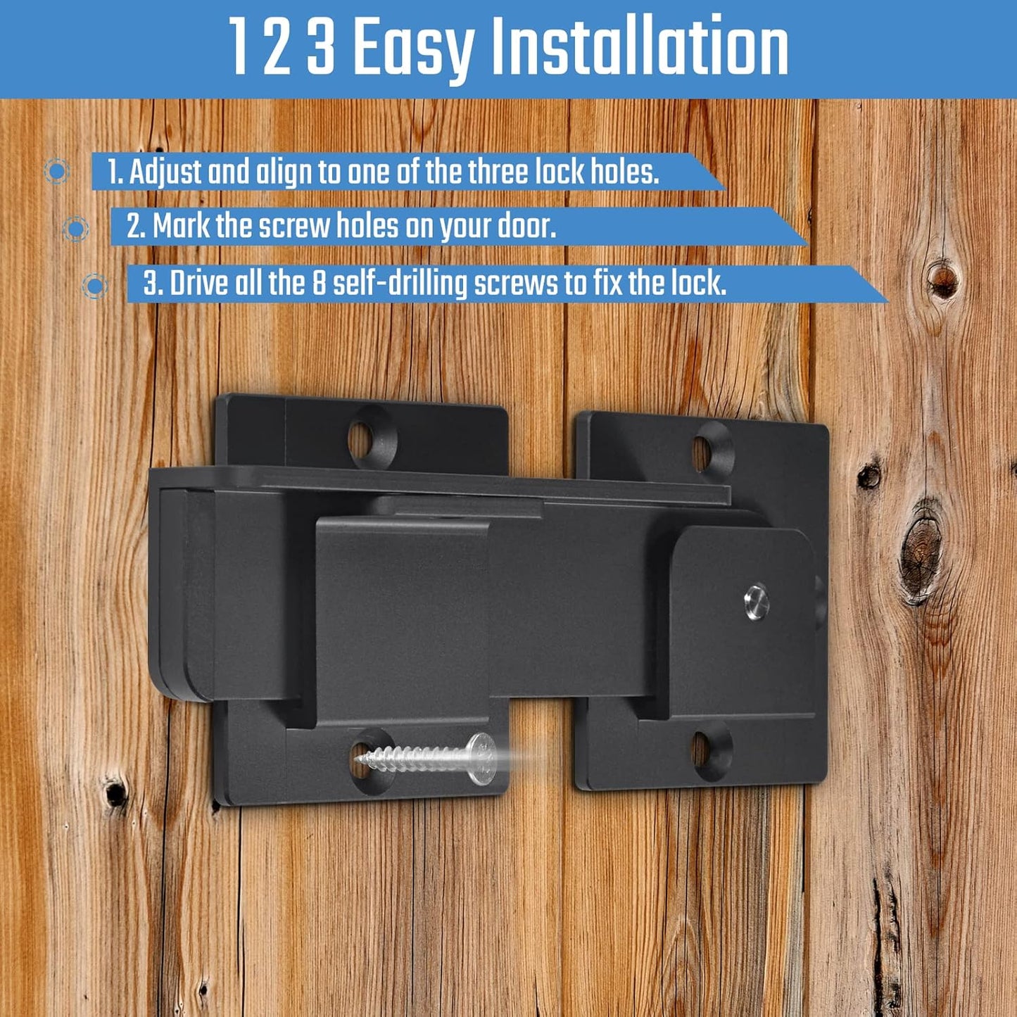 7.5" Flip Gate Latch Lock with Padlock Holes