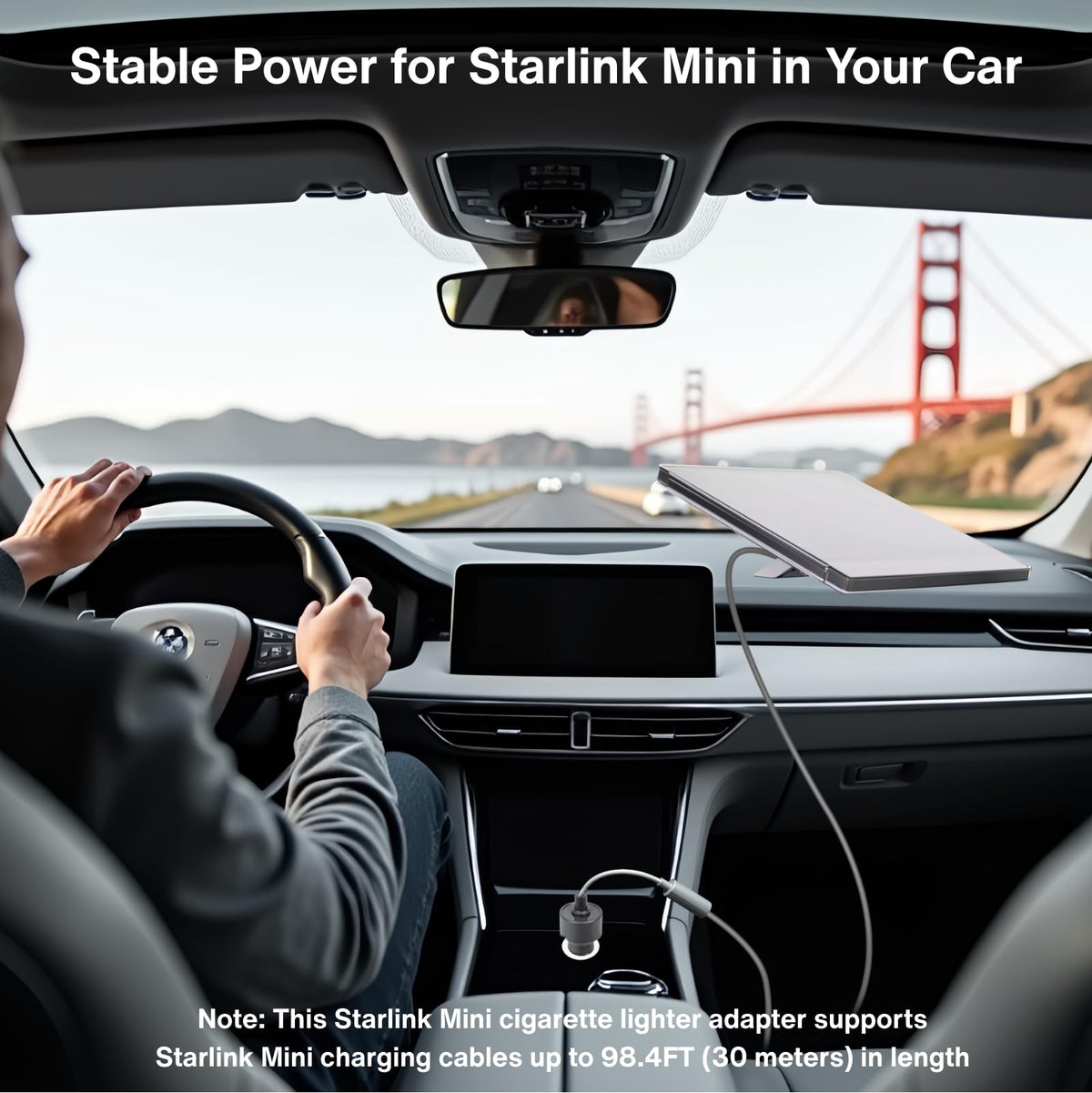 Boosted Car Charger to DC Power Adapter for Starlink Mini