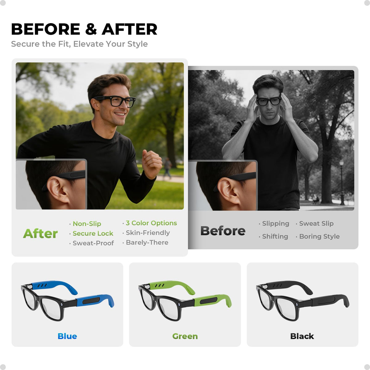 Silicone Eyeglass Ear Hooks for Ray-Ban Meta Glasses