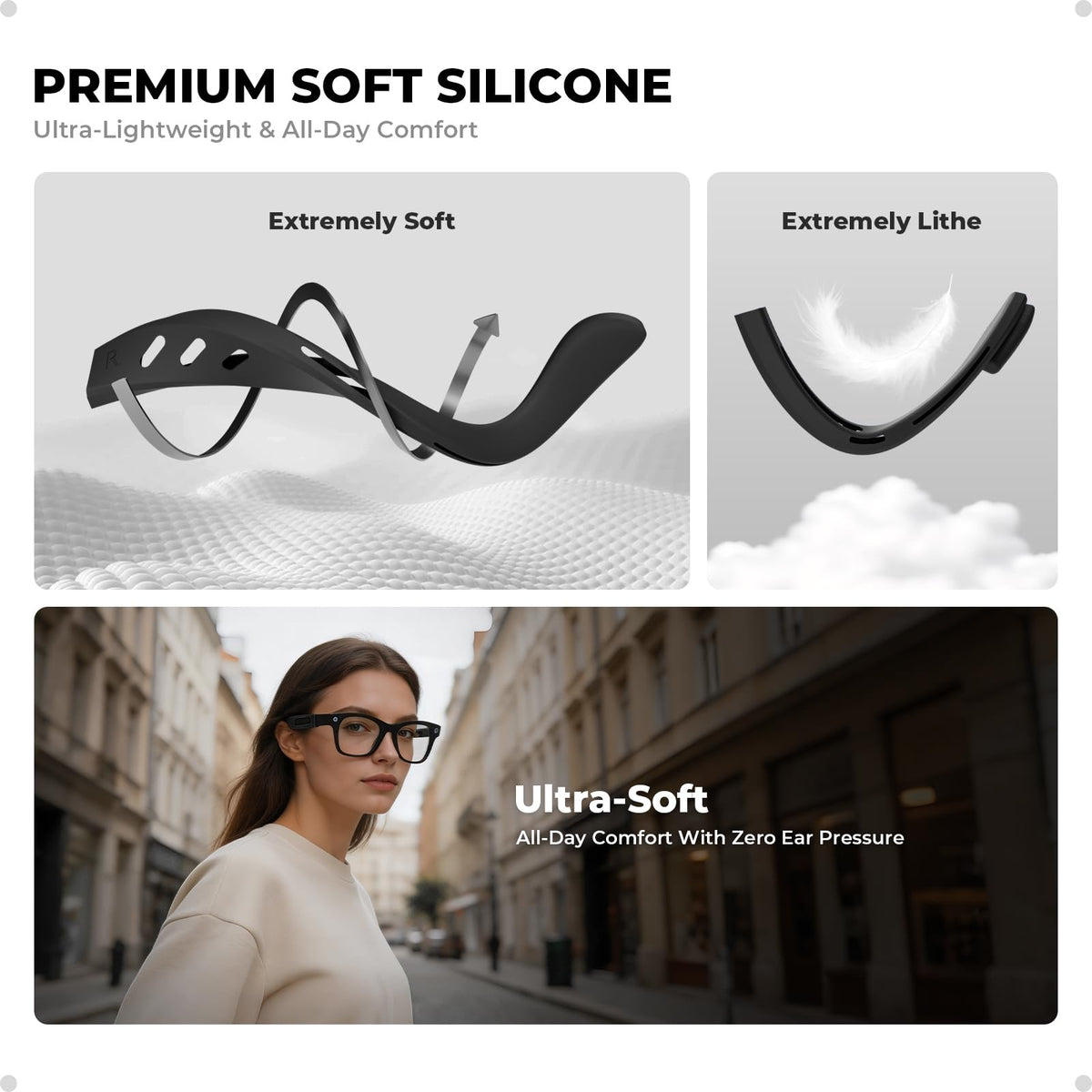 Silicone Eyeglass Ear Hooks for Ray-Ban Meta Glasses