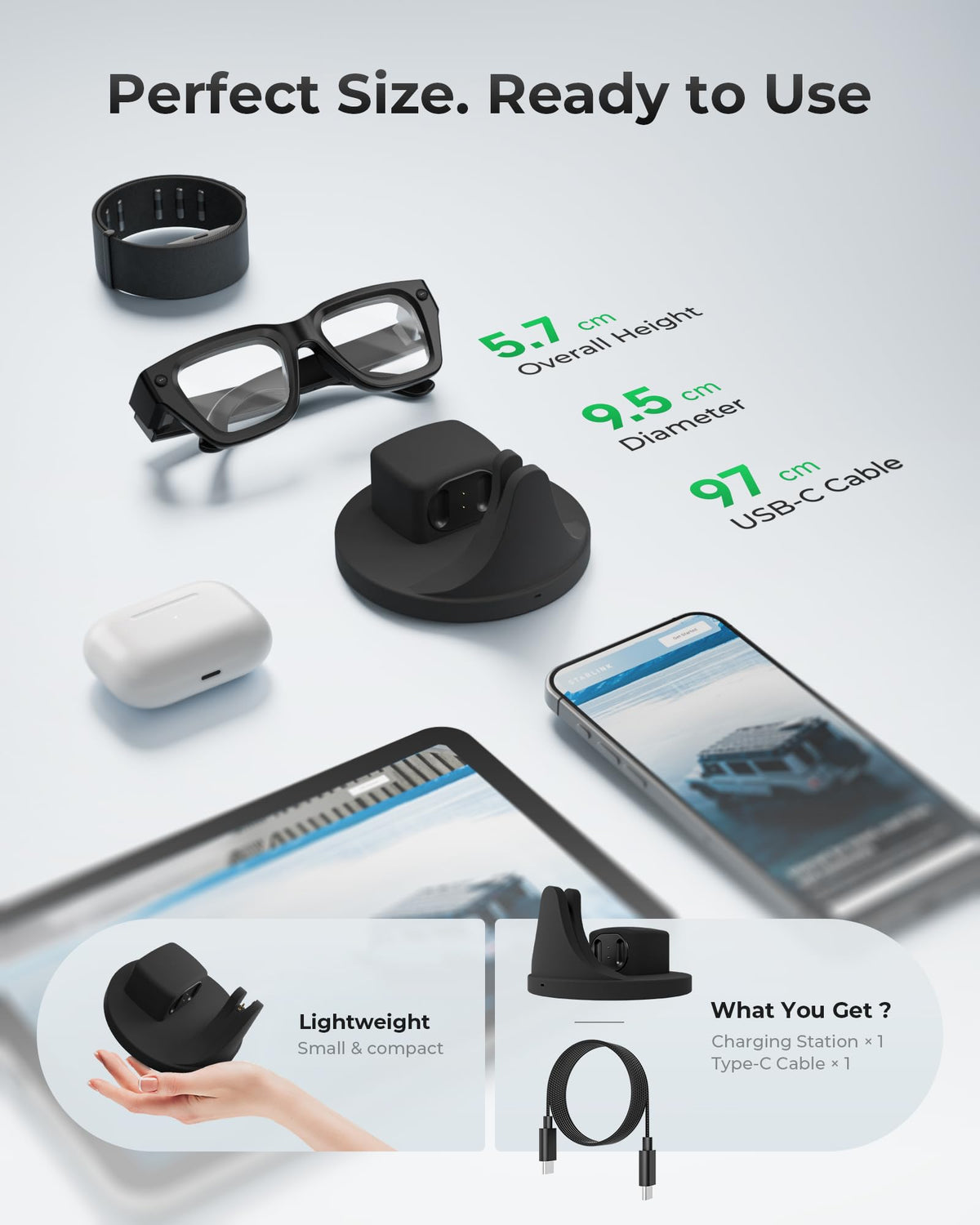 2-in-1 Charger for Ray-Ban Meta Display Glasses & Nerve Band
