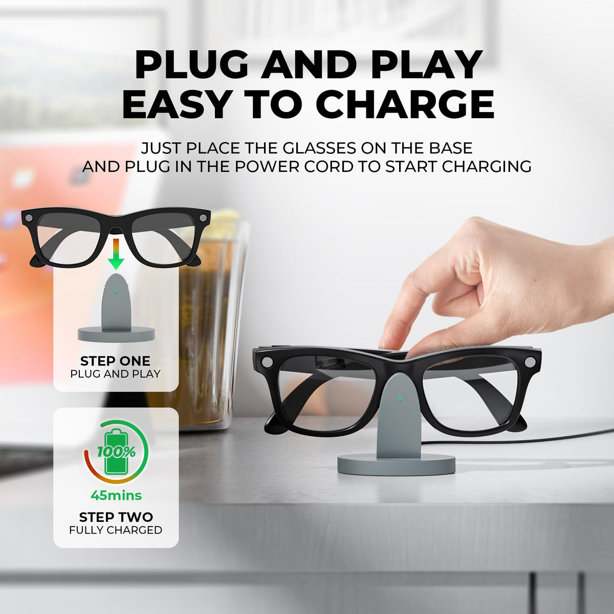 Fast Charging Dock for Ray-Ban Meta Smart Glasses