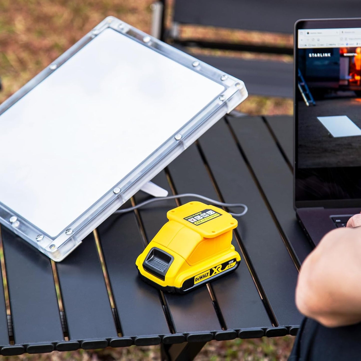 Battery Powered Charger for Starlink Mini Compatible with DeWalt Batteries
